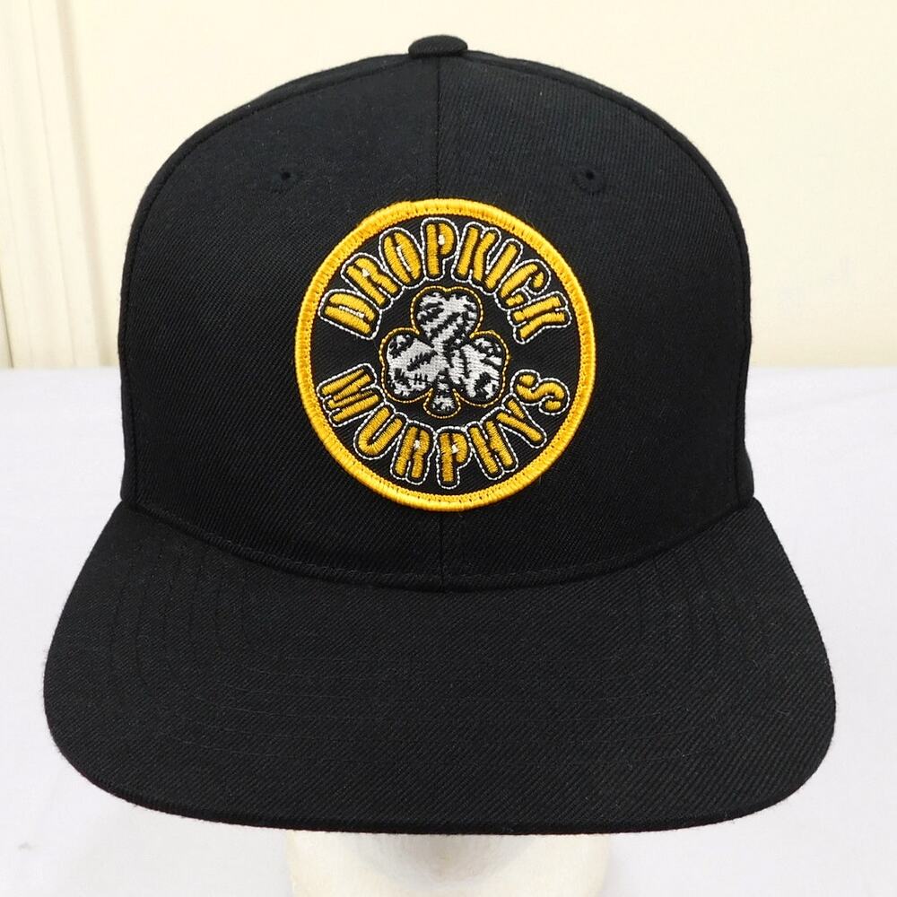 Dropkick Murphys Snapback Hat Shamrock Logo Black Yellow Bruins Adjustable